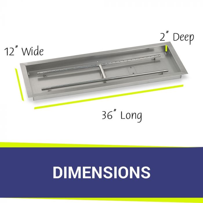 Load image into Gallery viewer, 36&quot; x 12&quot; Rectangular Drop-In Pan with Spark Ignition Kit - Natural Gas Bundle
