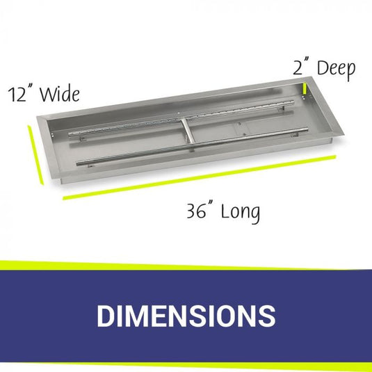 36" x 12" Rectangular Drop-In Pan with Spark Ignition Kit - Natural Gas Bundle