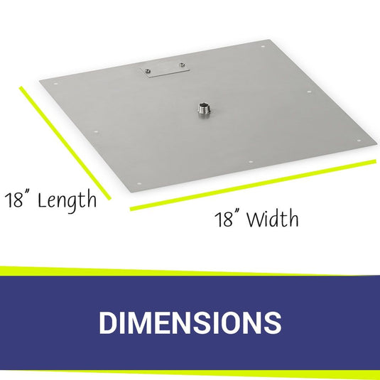 18" Square Stainless Steel Flat Pan (1/2" Nipple)