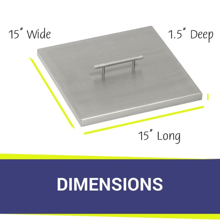 Load image into Gallery viewer, Stainless Steel Cover for Square Drop-In Fire Pit Pan
