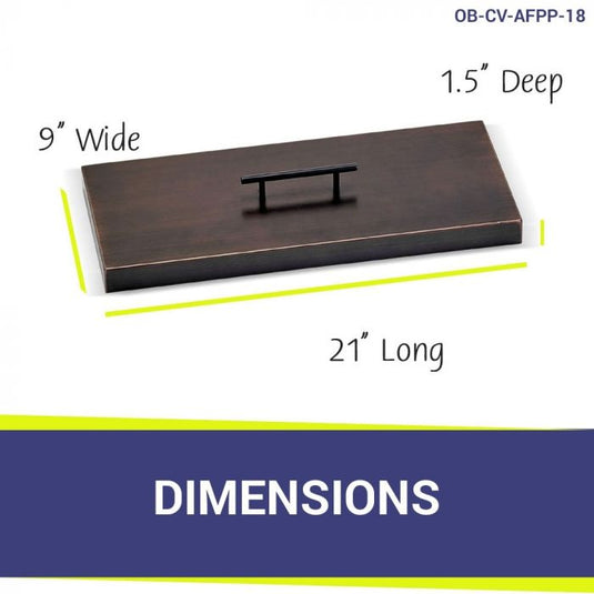 18" x 6" Rectangular Oil Rubbed Bronze Drop-In Pan with Match Light Kit - Natural Gas Bundle