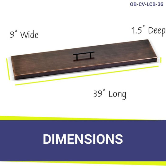 Oil Rubbed Bronze Stainless Steel Cover for Linear Drop-In Fire Pit Pan