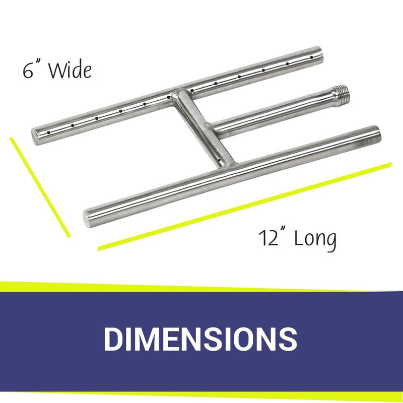 Load image into Gallery viewer, 12&quot; x 6&quot; Stainless Steel H-Style Burner - Natural Gas
