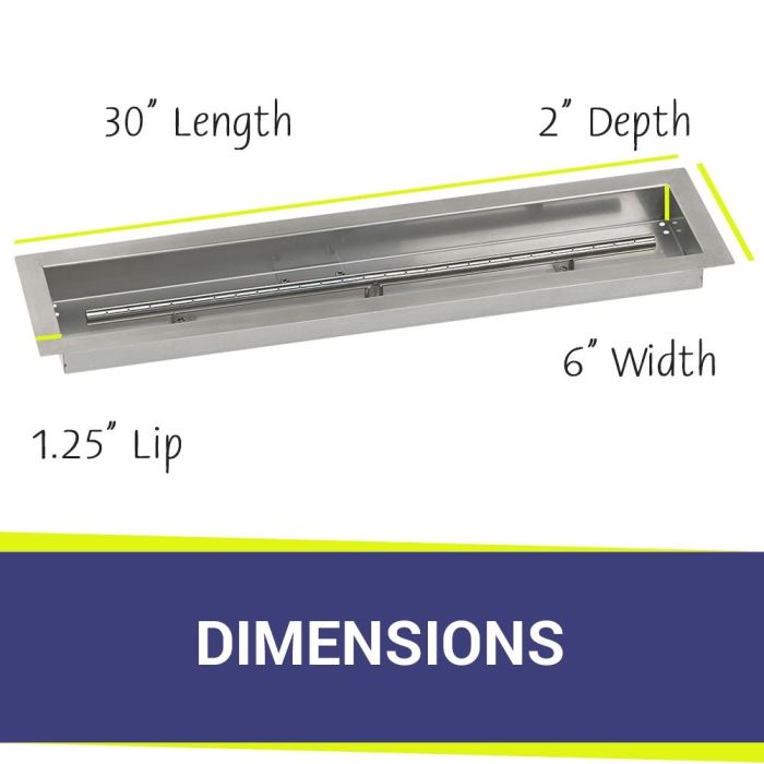 Load image into Gallery viewer, 30&quot; x 6&quot; Stainless Steel Linear Channel Drop-In Pan with S.I.T. System - Whole House Propane Bundle
