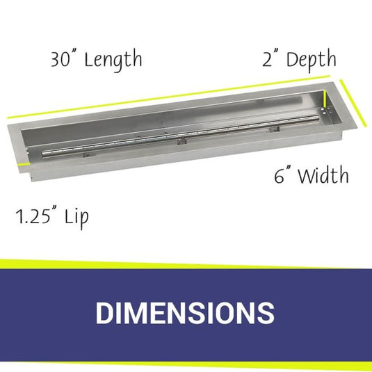 30" x 6" Stainless Steel Linear Channel Drop-In Pan with S.I.T. System - Whole House Propane Bundle