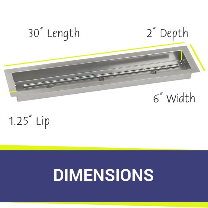 Load image into Gallery viewer, 30&quot; x 6&quot; Stainless Steel Linear Channel Drop-In Pan with S.I.T. System - Whole House Propane
