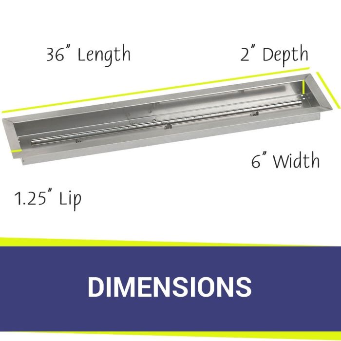 Load image into Gallery viewer, 36&quot; x 6&quot; Stainless Steel Linear Channel Drop-In Pan with S.I.T. System - Whole House Propane Bundle
