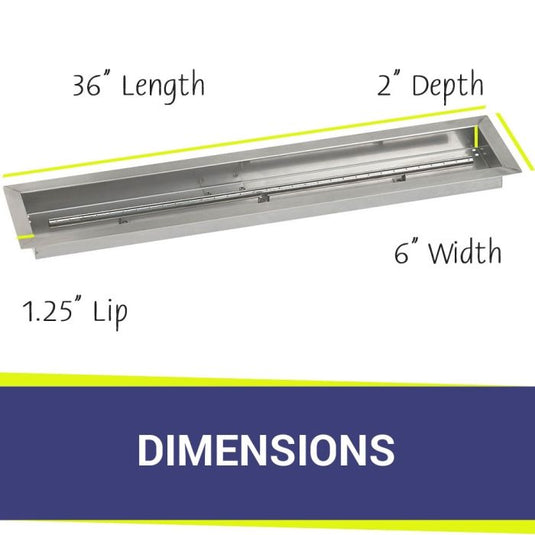 36" x 6" Stainless Steel Linear Channel Drop-In Pan with S.I.T. System - Whole House Propane Bundle