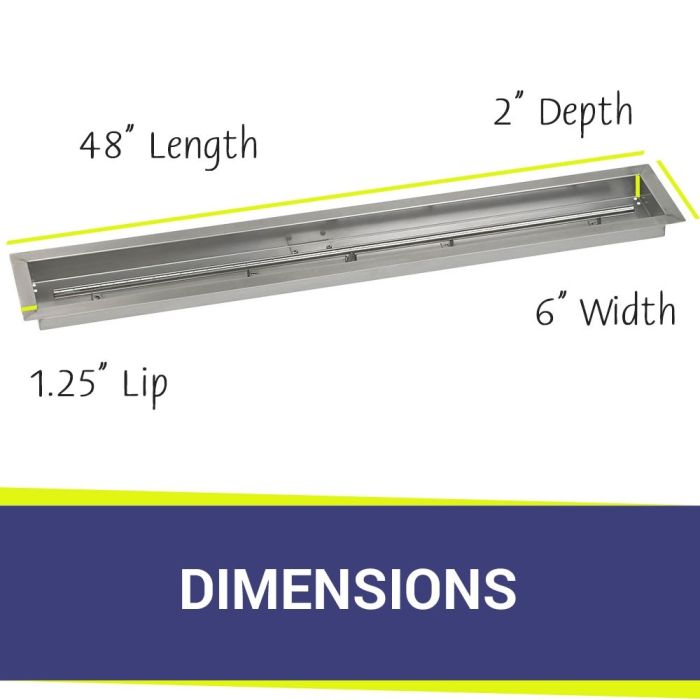 Load image into Gallery viewer, 48&quot; x 6&quot; Stainless Steel Linear Channel Drop-In Pan with S.I.T. System - Whole House Propane Bundle
