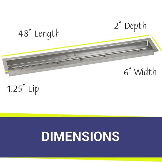 48" x 6" Stainless Steel Linear Channel Drop-In Pan with S.I.T. System - Whole House Propane Bundle