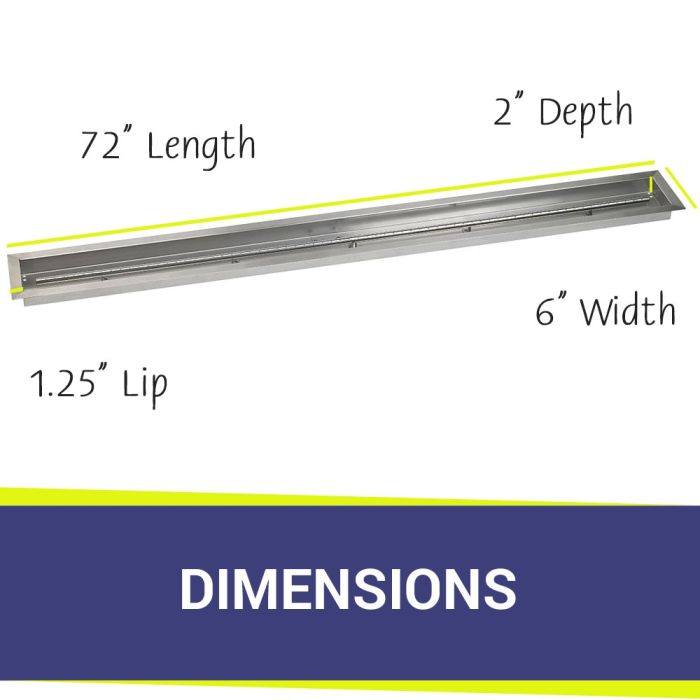 Load image into Gallery viewer, 72&quot; x 6&quot; Stainless Steel Linear Channel Drop-In Pan with S.I.T. System - Whole House Propane
