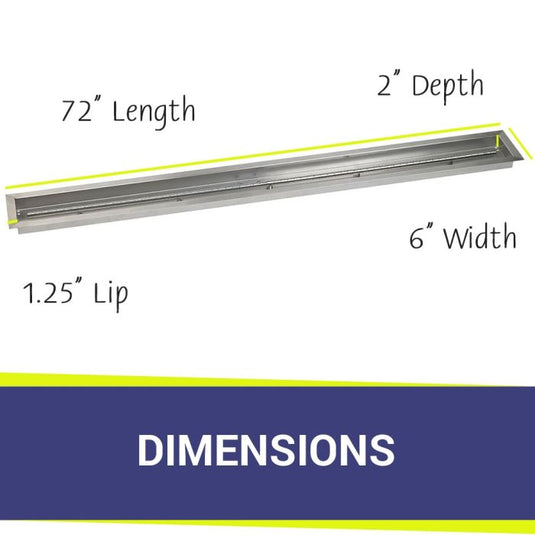 72" x 6" Stainless Steel Linear Channel Drop-In Pan with S.I.T. System - Whole House Propane