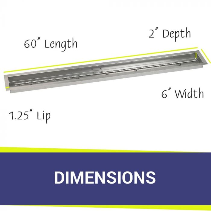 Load image into Gallery viewer, 60&quot; x 6&quot; Stainless Steel Linear Channel Drop-In Pan with S.I.T. System - Whole House Propane Bundle
