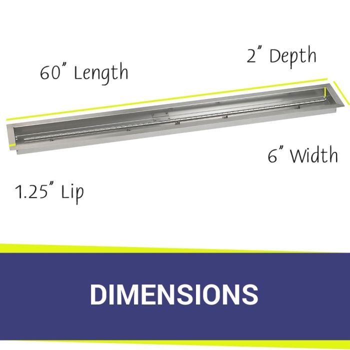 Load image into Gallery viewer, 60&quot; x 6&quot; Stainless Steel Linear Channel Drop-In Pan with S.I.T. System - Whole House Propane
