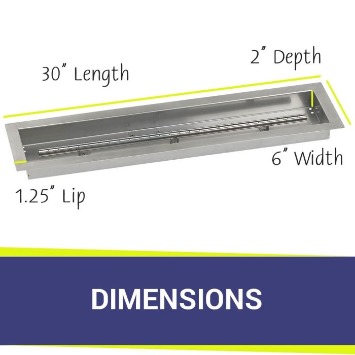 Load image into Gallery viewer, 30&quot; x 6&quot; Stainless Steel Linear Channel Drop-In Pan with S.I.T. System - Natural Gas Bundle
