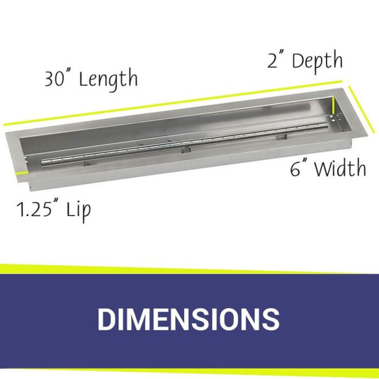 30" x 6" Stainless Steel Linear Channel Drop-In Pan with S.I.T. System - Natural Gas Bundle