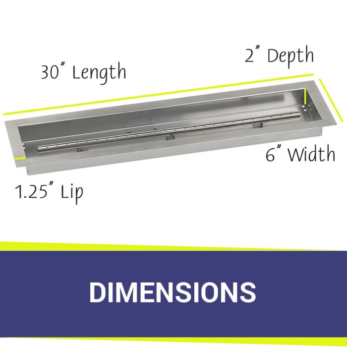 Load image into Gallery viewer, 30&quot; x 6&quot; Stainless Steel Linear Channel Drop-In Pan with S.I.T. System - Natural Gas
