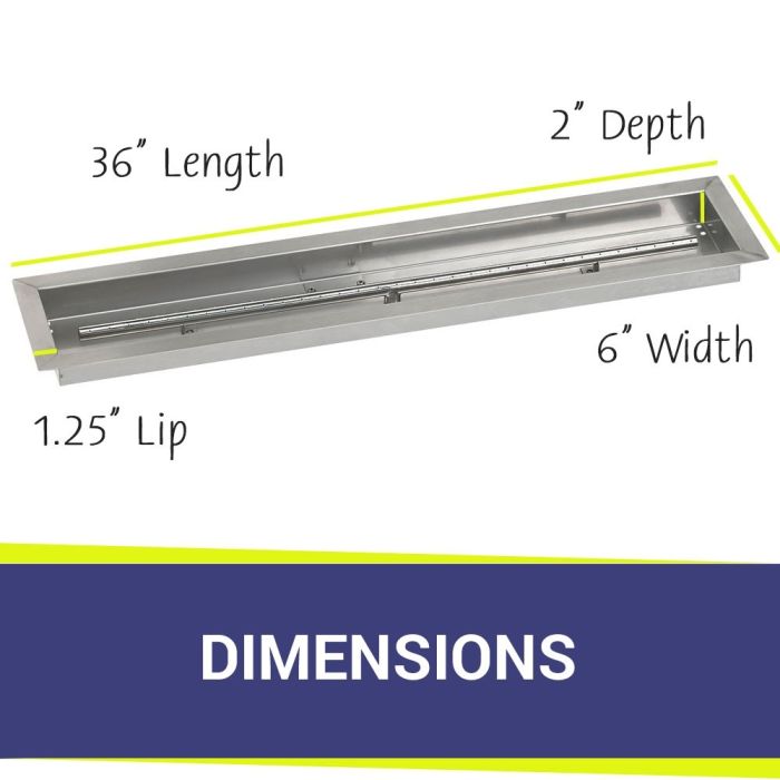 Load image into Gallery viewer, 36&quot; x 6&quot; Stainless Steel Linear Channel Drop-In Pan with S.I.T. System - Natural Gas Bundle
