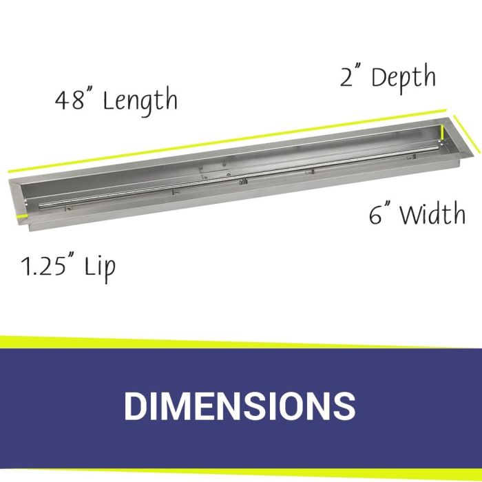 Load image into Gallery viewer, 48&quot; x 6&quot; Stainless Steel Linear Channel Drop-In Pan with S.I.T. System - Natural Gas Bundle
