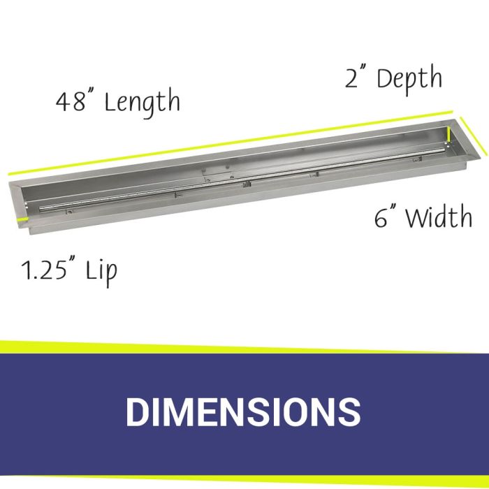 Load image into Gallery viewer, 48&quot; x 6&quot; Stainless Steel Linear Channel Drop-In Pan with S.I.T. System - Natural Gas
