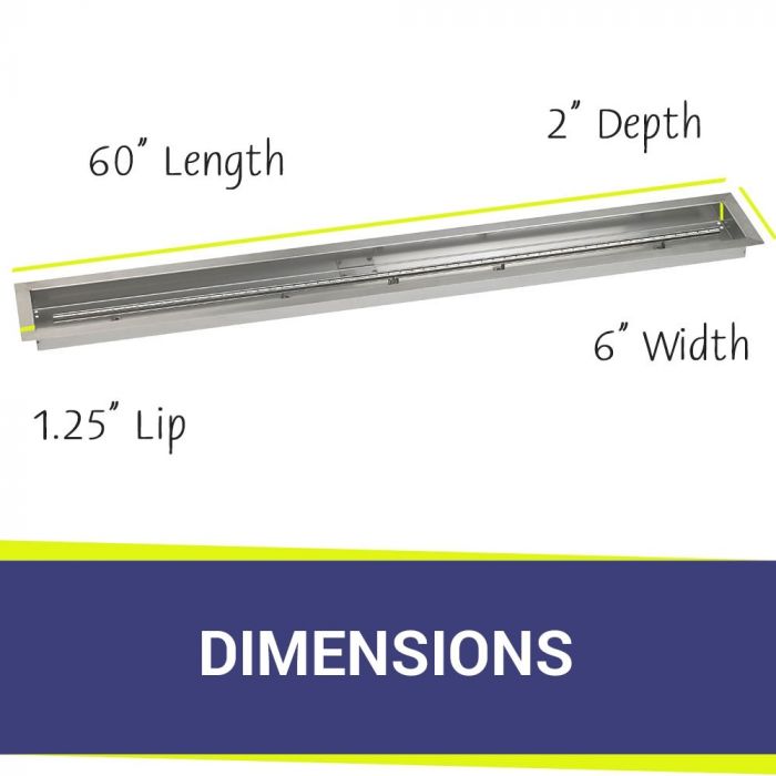 Load image into Gallery viewer, 60&quot; x 6&quot; Stainless Steel Linear Channel Drop-In Pan with S.I.T. System - Natural Gas Bundle
