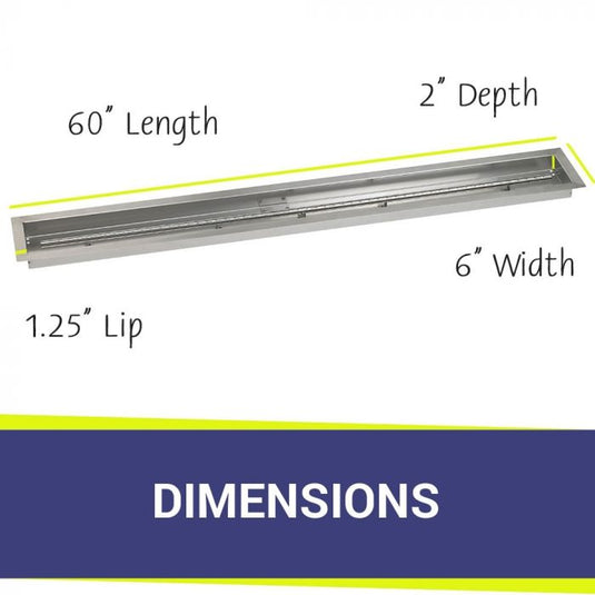 60" x 6" Stainless Steel Linear Channel Drop-In Pan with S.I.T. System - Natural Gas Bundle