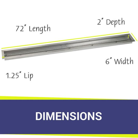 72" x 6" Stainless Steel Linear Channel Drop-In Pan with S.I.T. System - Natural Gas