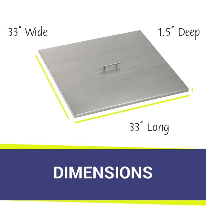 Load image into Gallery viewer, Stainless Steel Cover for Square Drop-In Fire Pit Pan
