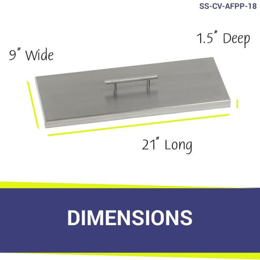 Stainless Steel Cover for Rectangular Drop-In Fire Pit Pan