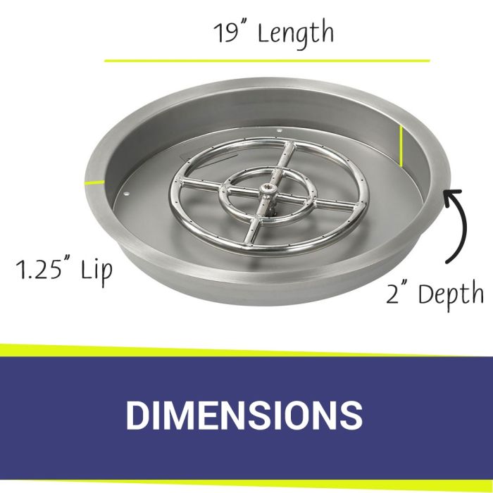 Load image into Gallery viewer, 19&quot; Round Drop-In Pan with S.I.T. System (12&quot; Fire Pit Ring) - Natural Gas
