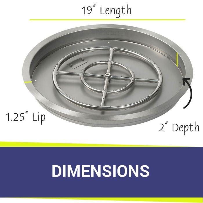 Load image into Gallery viewer, 25&quot; Round Drop-In Pan with S.I.T. System (18&quot; Fire Pit Ring) - Natural Gas
