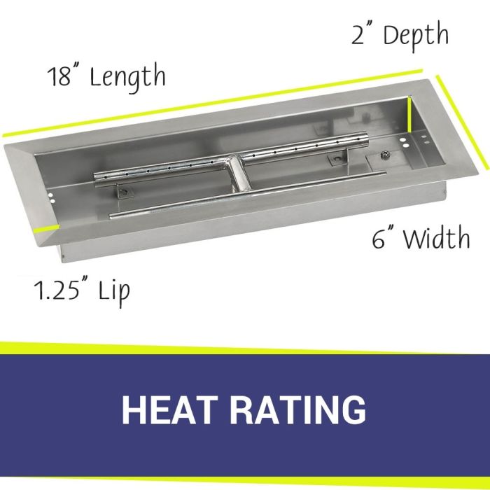 Load image into Gallery viewer, 18&quot; x 6&quot; Rectangular Stainless Steel Drop-In Pan with S.I.T. System - Whole House Propane Bundle
