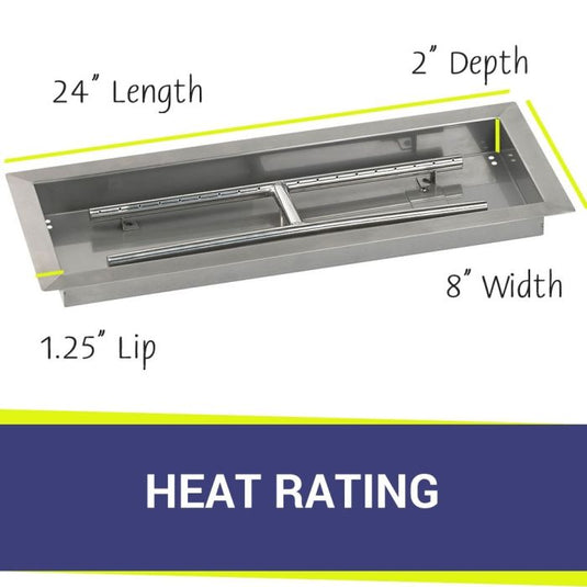 24" x 8" Rectangular Stainless Steel Drop-In Pan with S.I.T. System - Whole House Propane Bundle