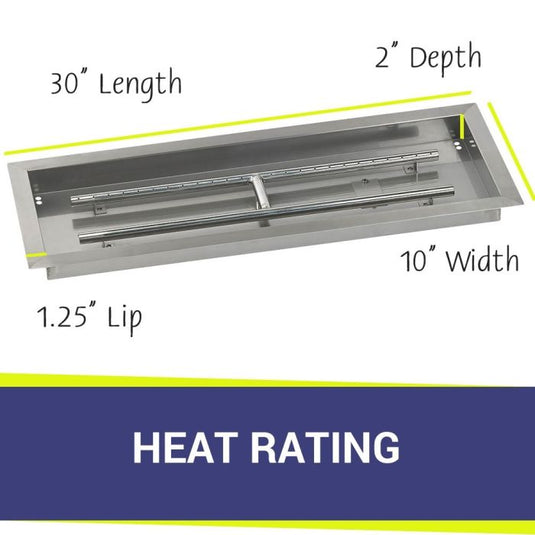 30" x 10" Rectangular Stainless Steel Drop-In Pan with S.I.T. System - Whole House Propane Bundle