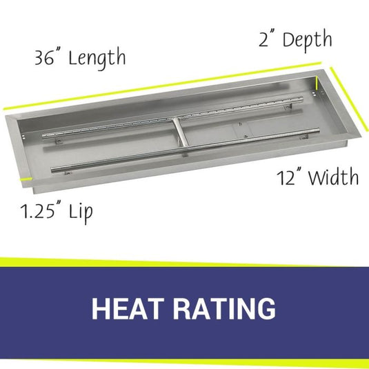 36" x 12" Rectangular Stainless Steel Drop-In Pan with S.I.T. System - Whole House Propane Bundle