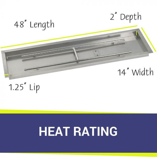 48" x 14" Rectangular Stainless Steel Drop-In Pan with S.I.T. System - Whole House Propane Bundle