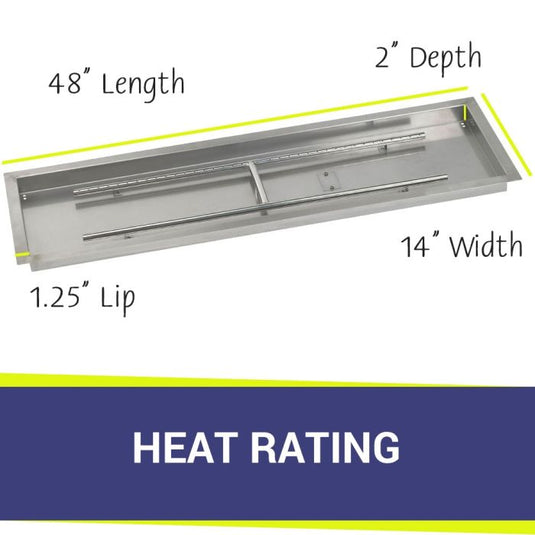 48" x 14" Rectangular Stainless Steel Drop-In Pan with S.I.T. System - Whole House Propane