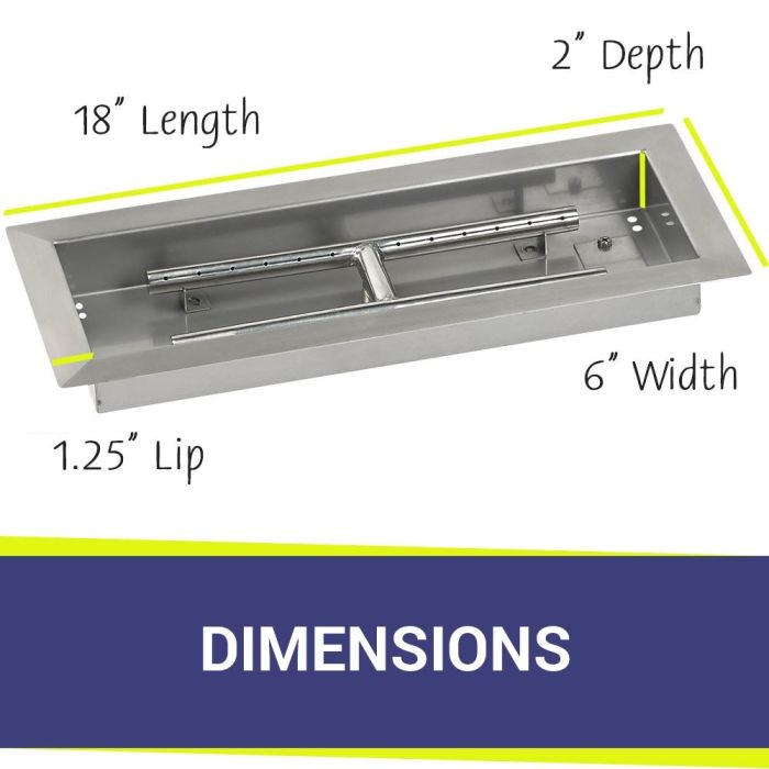 Load image into Gallery viewer, 18&quot; x 6&quot; Rectangular Stainless Steel Drop-In Pan with S.I.T. System - Natural Gas Bundle
