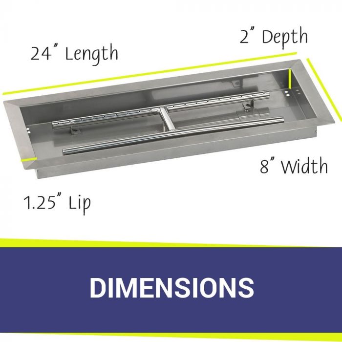 Load image into Gallery viewer, 24&quot; x 8&quot; Rectangular Stainless Steel Drop-In Pan with S.I.T. System - Natural Gas Bundle
