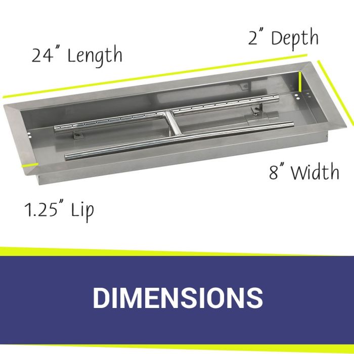 Load image into Gallery viewer, 24&quot; x 8&quot; Rectangular Stainless Steel Drop-In Pan with S.I.T. System - Natural Gas
