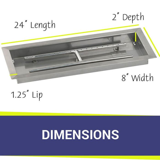 24" x 8" Rectangular Stainless Steel Drop-In Pan with S.I.T. System - Natural Gas