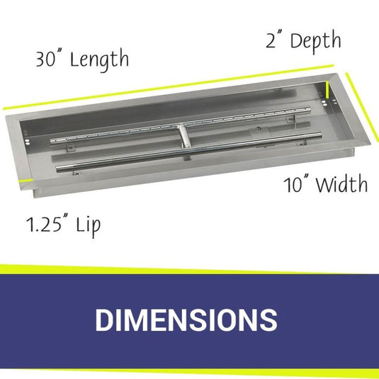 30" x 10" Rectangular Stainless Steel Drop-In Pan with S.I.T. System - Natural Gas Bundle