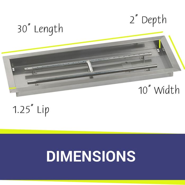 Load image into Gallery viewer, 30&quot; x 10&quot; Rectangular Stainless Steel Drop-In Pan with S.I.T. System - Natural Gas
