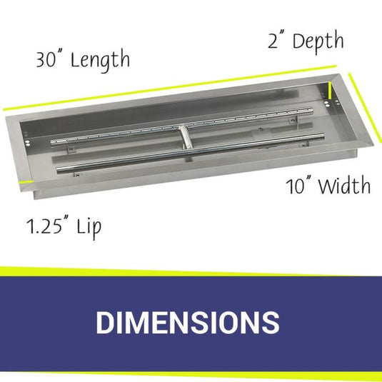 30" x 10" Rectangular Stainless Steel Drop-In Pan with S.I.T. System - Natural Gas