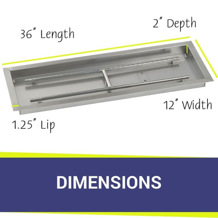 Load image into Gallery viewer, 36&quot; x 12&quot; Rectangular Stainless Steel Drop-In Pan with S.I.T. System - Natural Gas Bundle
