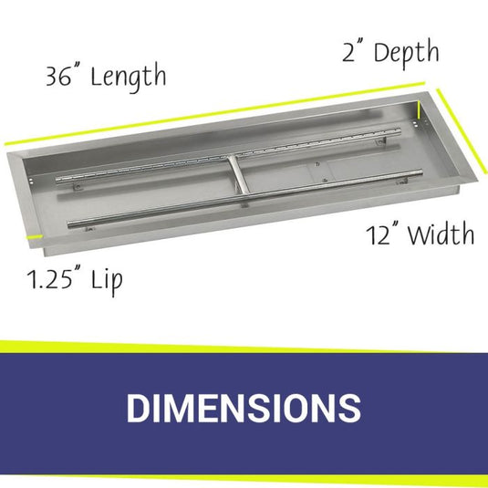 36" x 12" Rectangular Stainless Steel Drop-In Pan with S.I.T. System - Natural Gas