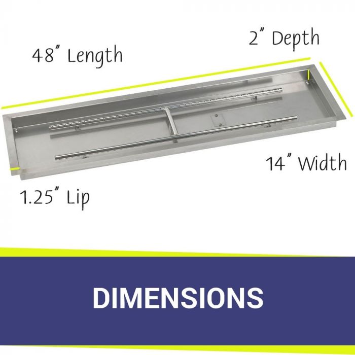 Load image into Gallery viewer, 48&quot; x 14&quot; Rectangular Stainless Steel Drop-In Pan with S.I.T. System - Natural Gas Bundle
