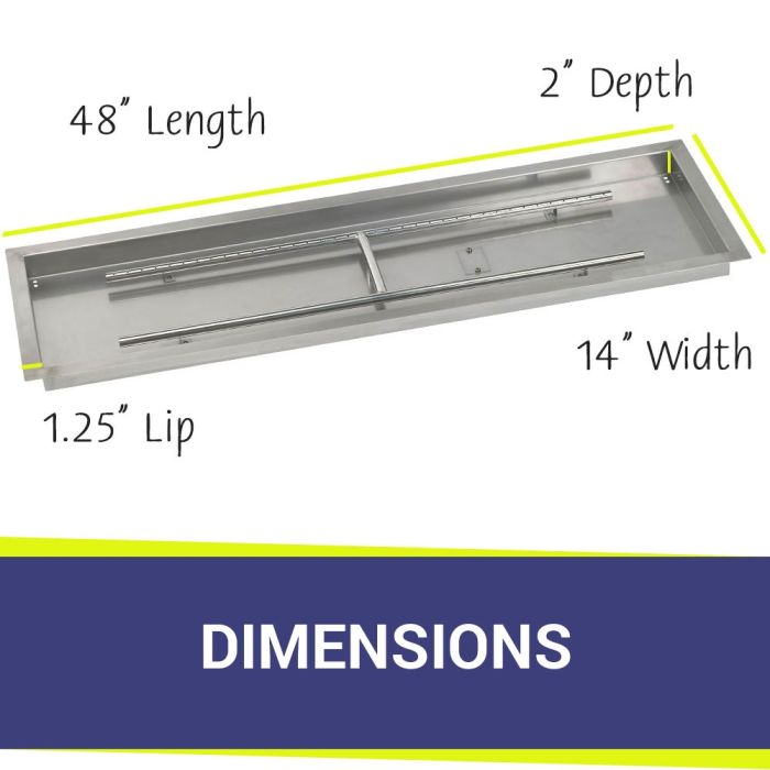 Load image into Gallery viewer, 48&quot; x 14&quot; Rectangular Stainless Steel Drop-In Pan with S.I.T. System - Natural Gas
