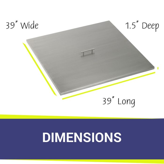 Load image into Gallery viewer, Stainless Steel Cover for Square Drop-In Fire Pit Pan
