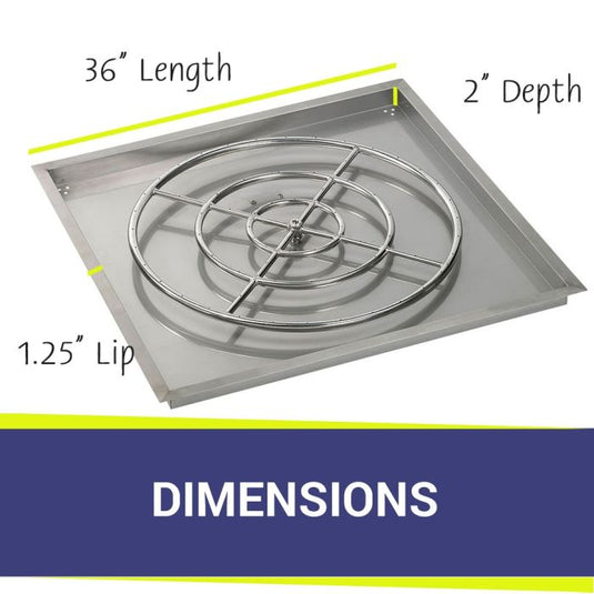 36" Square Drop-In Pan with High-Capacity S.I.T. System (30" Ring) - Whole House Propane